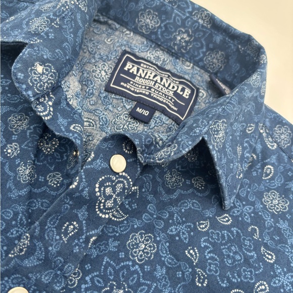 Stylish Blue Paisley Kids Button Down Shirt - Picture 7 of 8